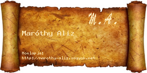 Maróthy Aliz névjegykártya