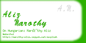 aliz marothy business card